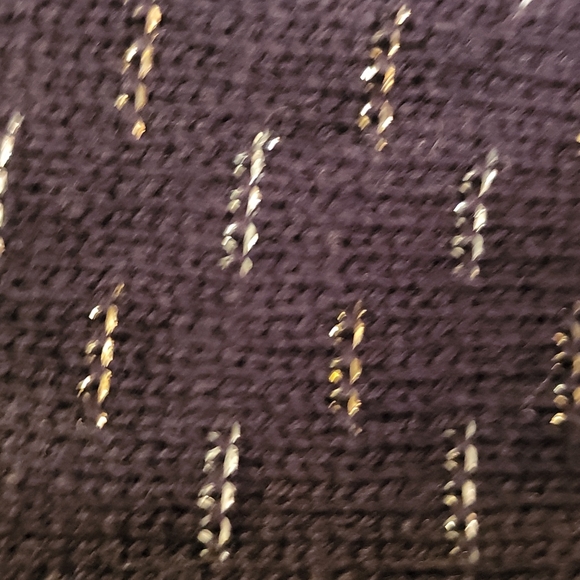 Vintage "Beverly Golderg Style" Acrylic Long Sleeve Metallic/Black Sweater - Picture 7 of 8